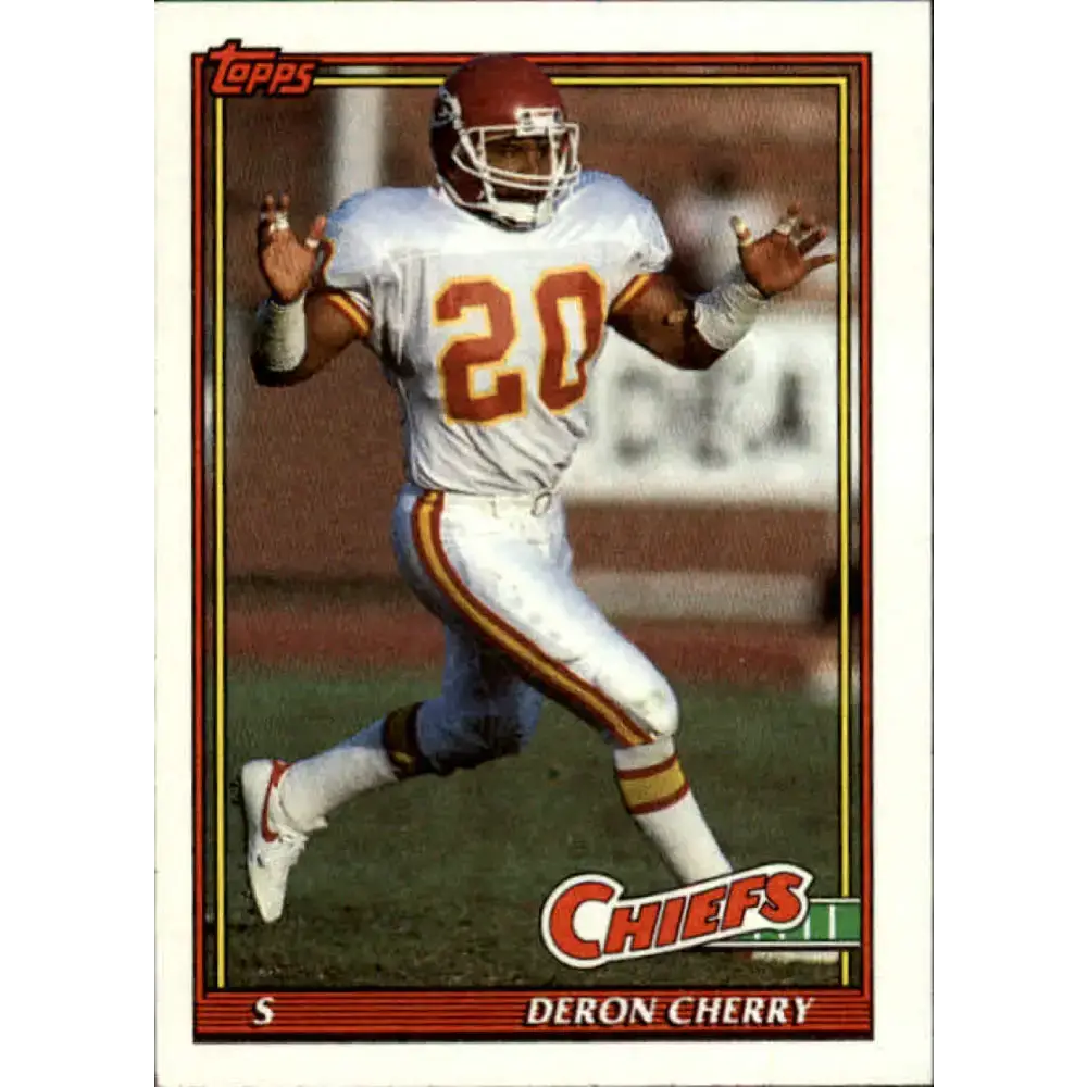 1991 Topps #142 Deron Cherry NM-MT Kansas City Chiefs Football Card - Football Card Single