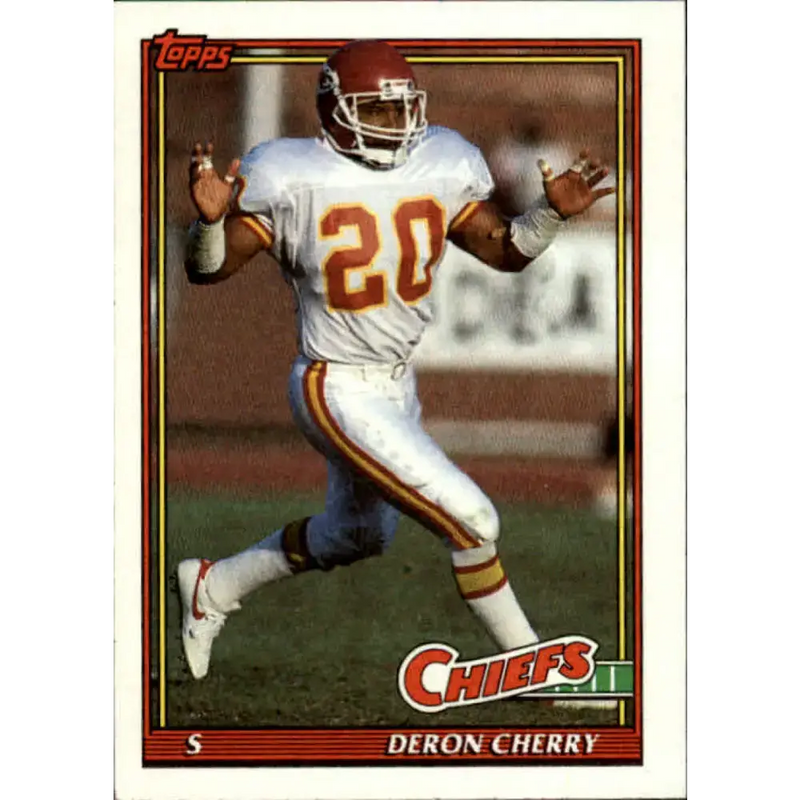 1991 Topps #142 Deron Cherry NM-MT Kansas City Chiefs Football Card - Football Card Single