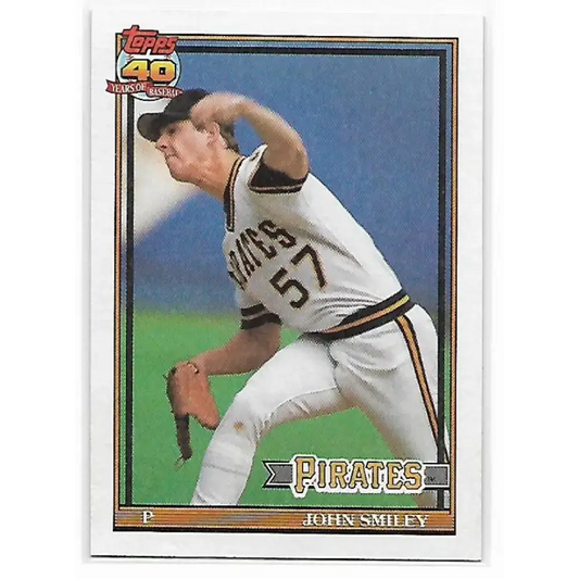 1991 Topps #143 John Smiley NM-MT Pittsburgh Pirates Baseball Card - Baseball Card Single