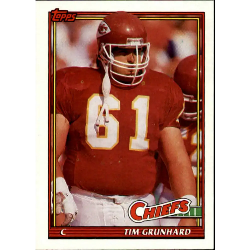 1991 Topps #144 Tim Grunhard NM-MT Kansas City Chiefs Football Card - Football Card Single