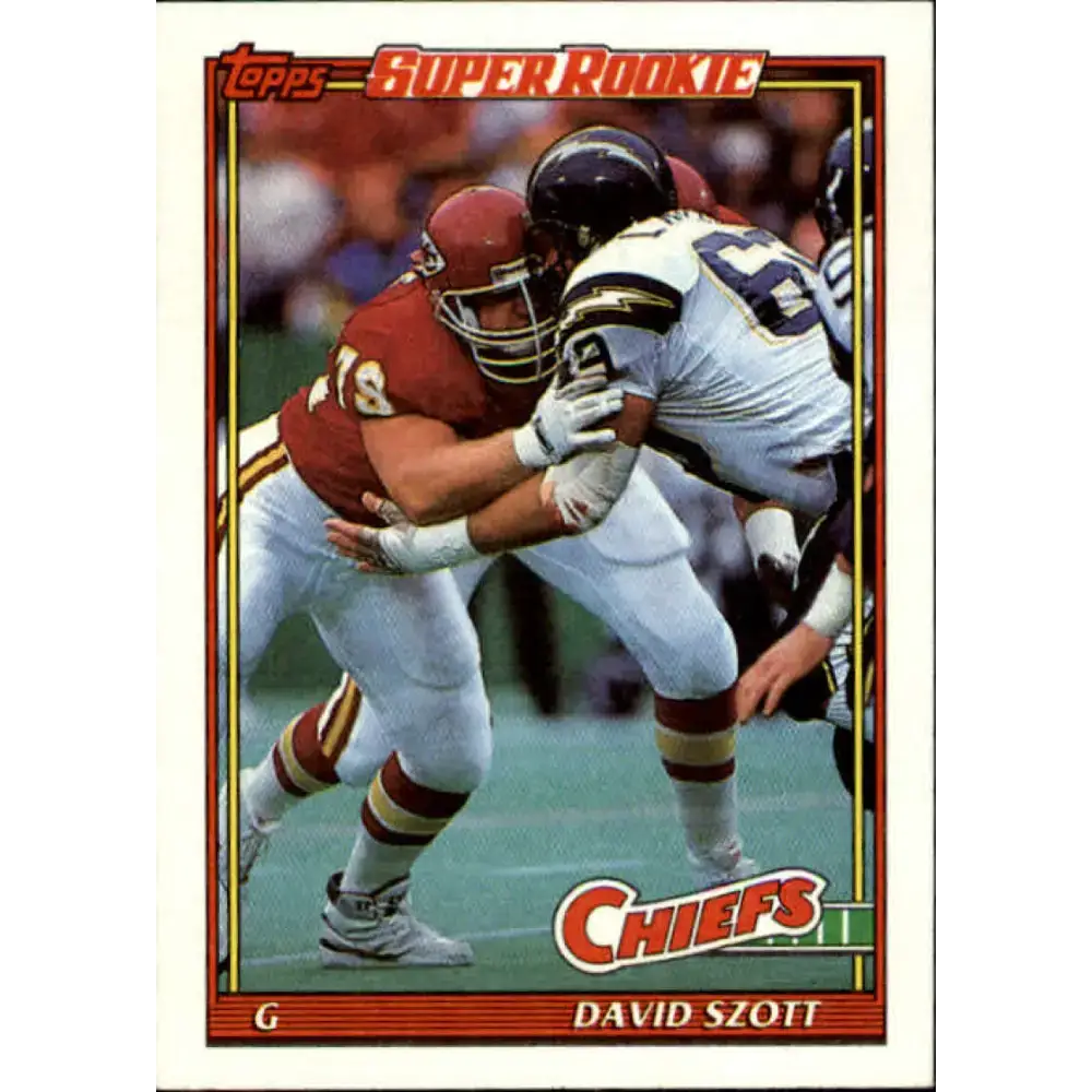 1991 Topps #146 David Szott NM-MT RC Rookie Kansas City Chiefs Football Card - Football Card Single