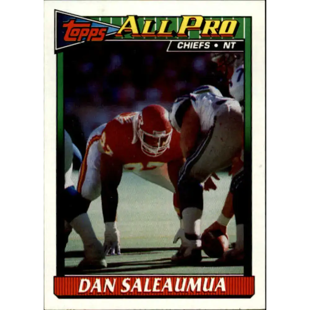 1991 Topps #147 Dan Saleaumua NM-MT Kansas City Chiefs Football Card - Football Card Single