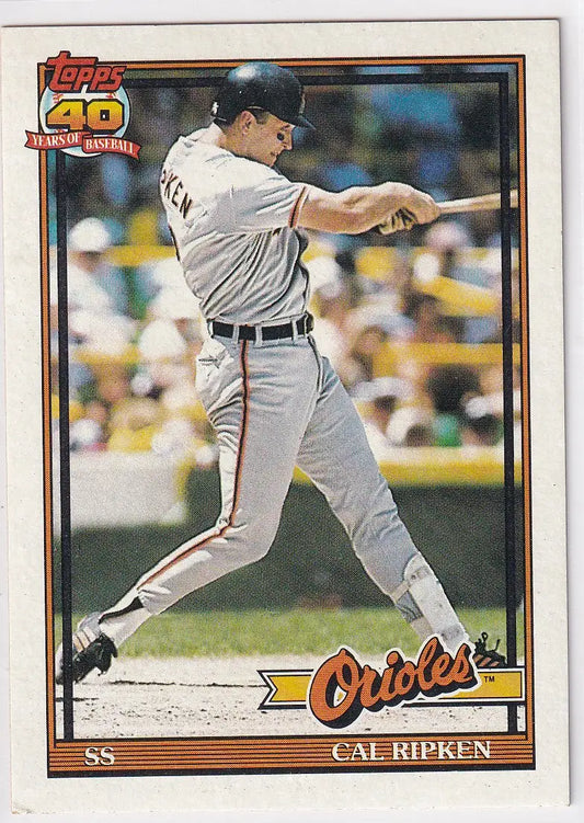 1991 TOPPS #150 CAL RIPKEN JR 40 YEARS OF BASEBALL- BALTIMORE ORIOLES - Baseball Card Single