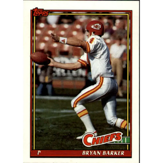 1991 Topps #151 Bryan Barker NM-MT RC Rookie Kansas City Chiefs Football Card