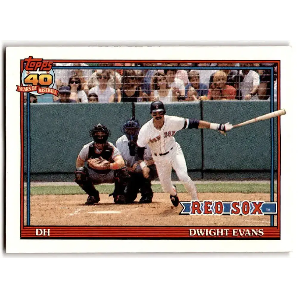 1991 Topps #155 Dwight Evans NM-MT Boston Red Sox Baseball Card - Baseball Card Single