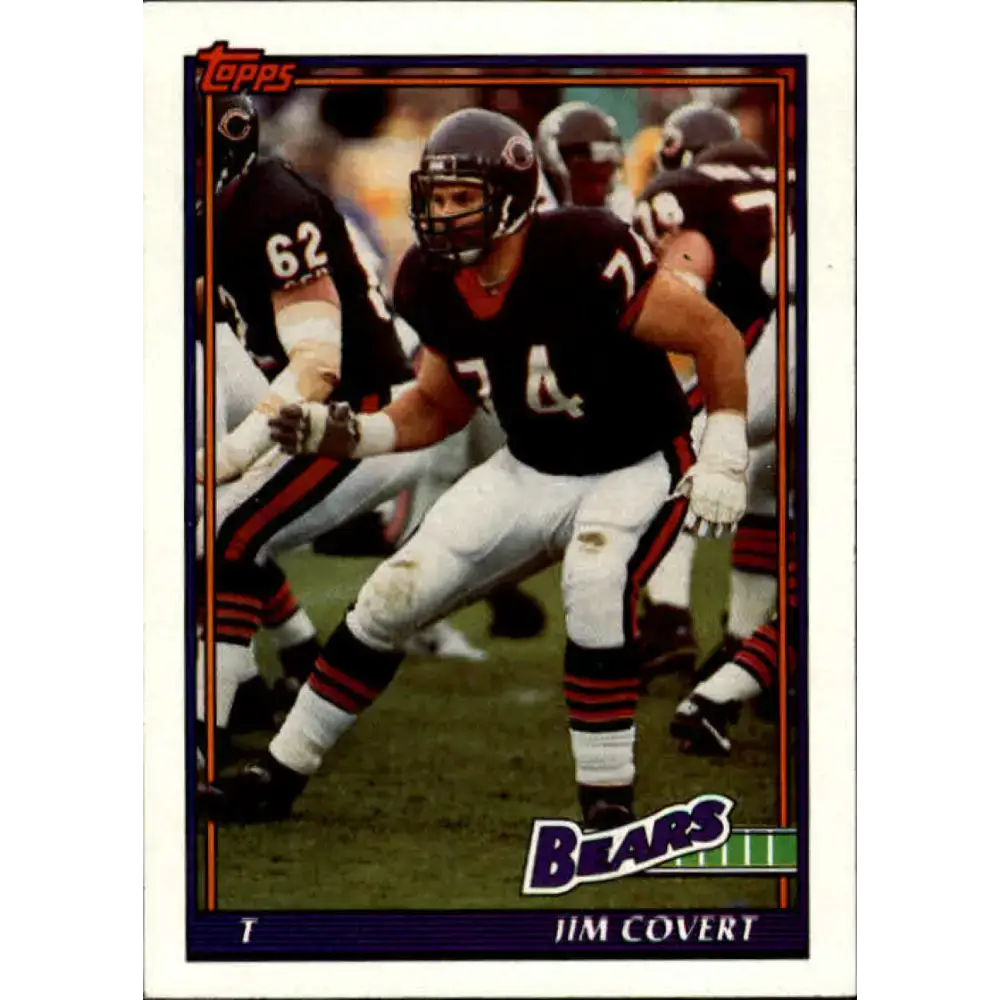 1991 Topps #158 Jim Covert NM-MT Chicago Bears Football Card - Football Card Single