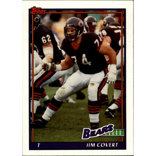 1991 Topps #158 Jim Covert NM-MT Chicago Bears Football Card