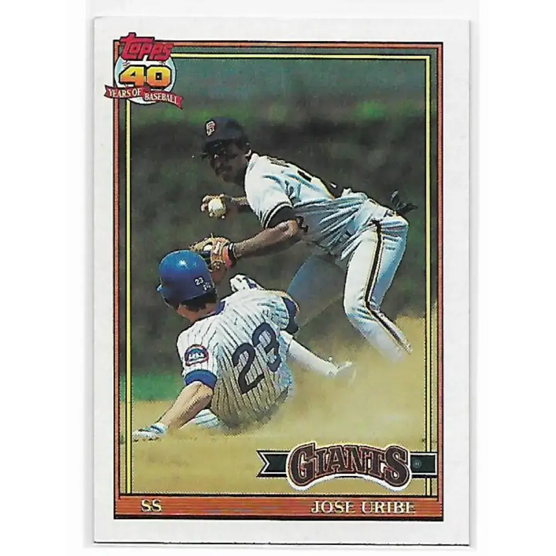 1991 Topps #158 Jose Uribe NM-MT San Francisco Giants Baseball Card - Baseball Card Single