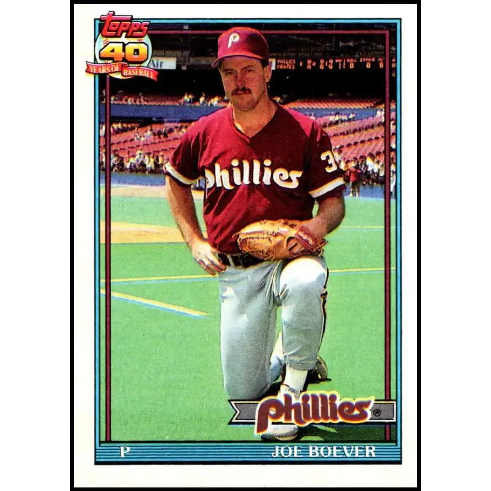 1991 Topps #159 Joe Boever NM-MT Philadelphia Phillies Baseball Card - Baseball Card Single