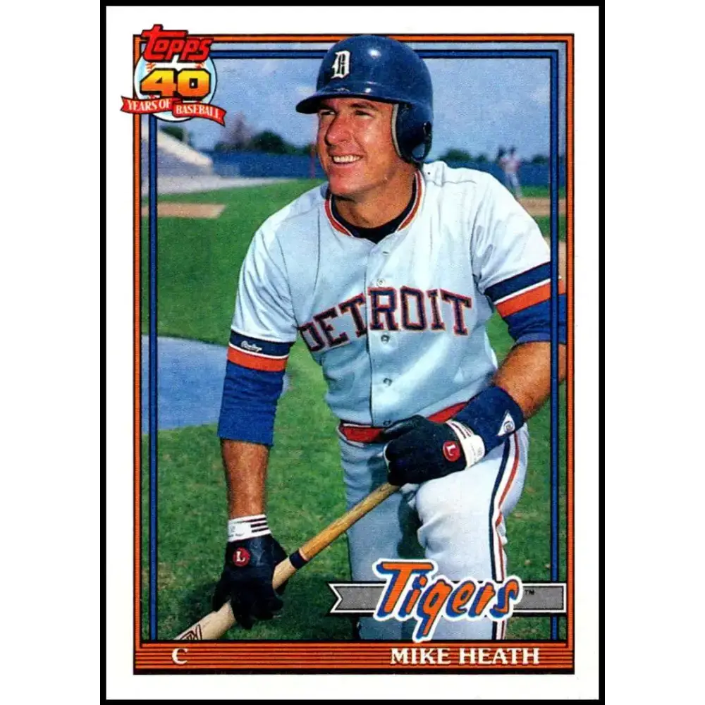 1991 Topps #16 Mike Heath NM-MT Detroit Tigers Baseball Card - Baseball Card Single