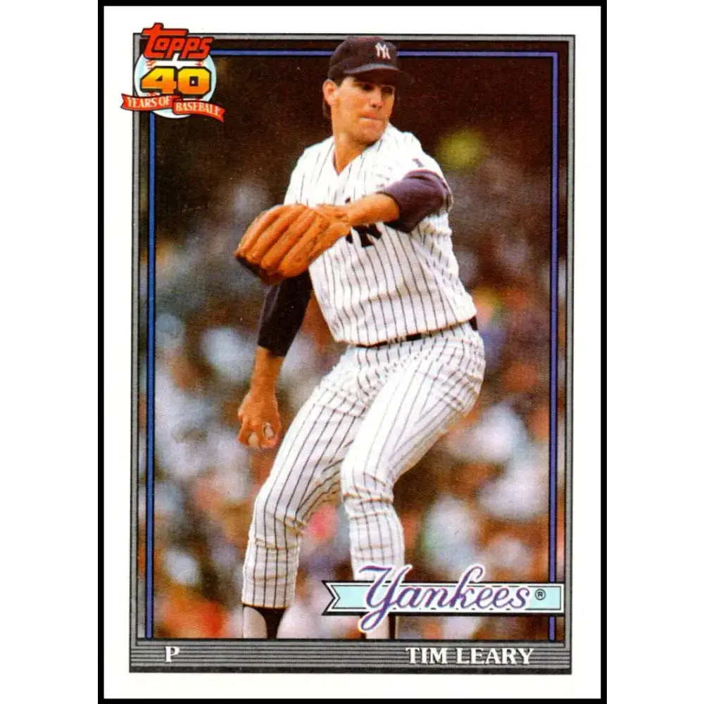 1991 Topps #161 Tim Leary NM-MT New York Yankees Baseball Card - Baseball Card Single