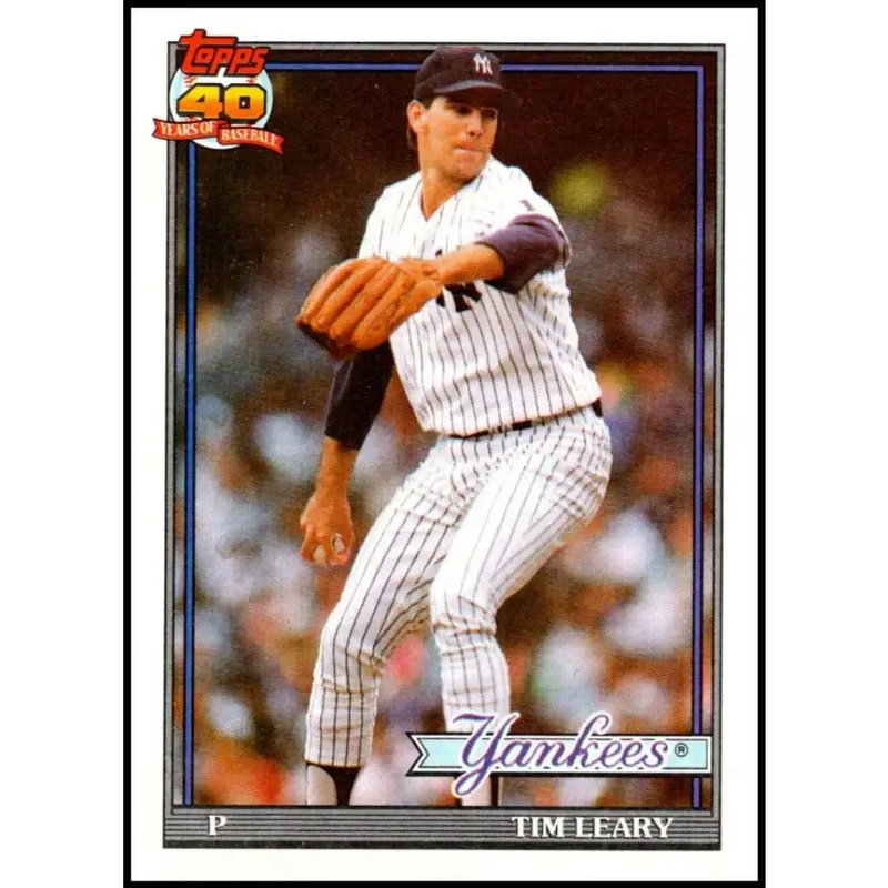 1991 Topps #161 Tim Leary NM-MT New York Yankees Baseball Card - Baseball Card Single