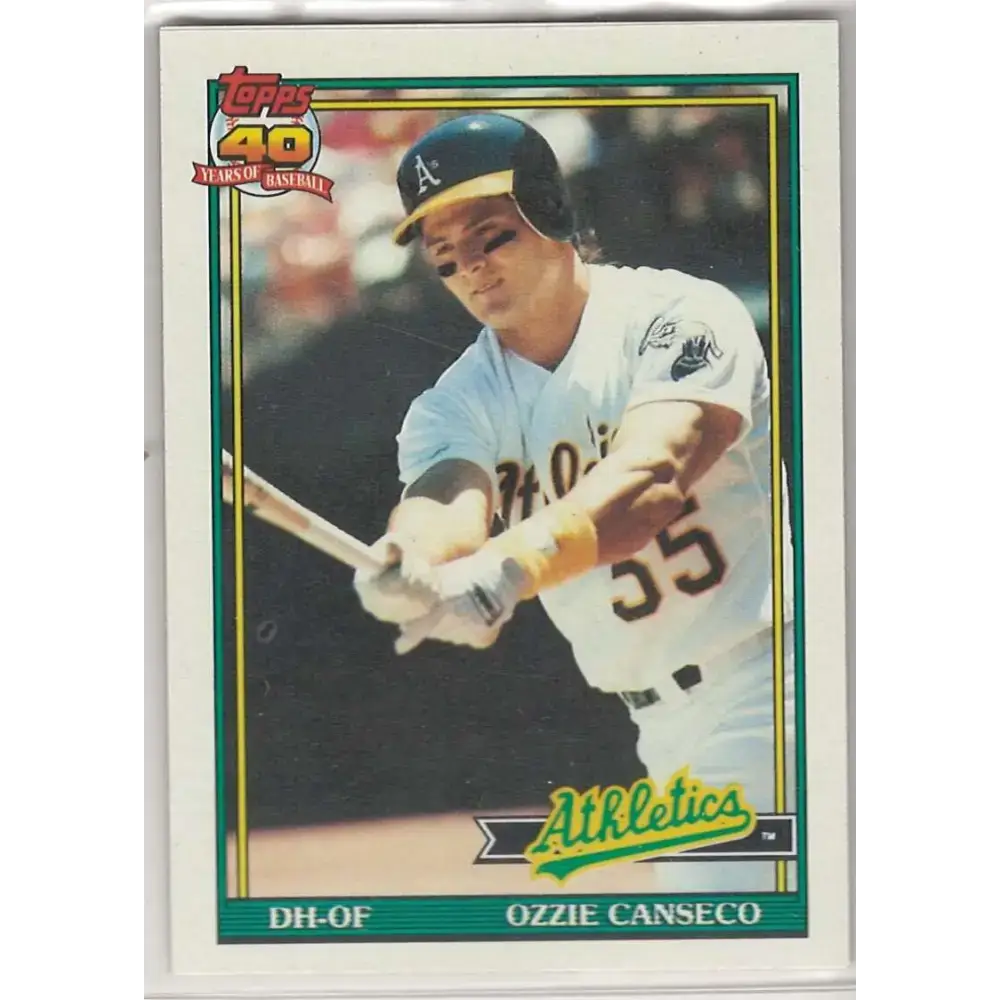 1991 Topps #162 Ozzie Canseco NM-MT Oakland Athletics Baseball Card - Baseball Card Single
