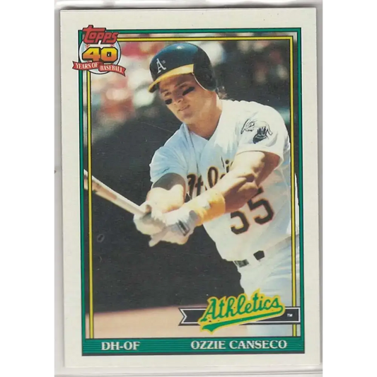 1991 Topps #162 Ozzie Canseco NM-MT Oakland Athletics Baseball Card - Baseball Card Single