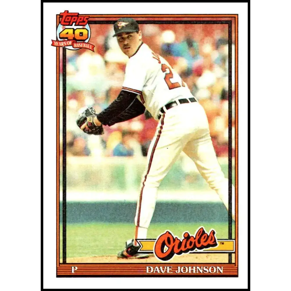 1991 Topps #163 Dave Johnson NM-MT Baltimore Orioles Baseball Card - Baseball Card Single