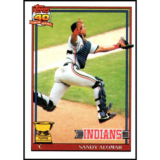 1991 Topps #165 Sandy Alomar Jr. NM-MT Cleveland Indians Baseball Card - Baseball Card Single