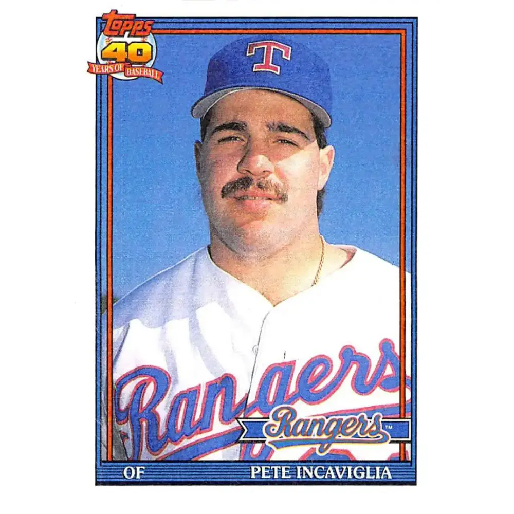 1991 Topps #172 Pete Incaviglia NM-MT Texas Rangers Baseball Card - Baseball Card Single