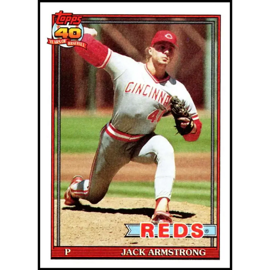1991 Topps #175 Jack Armstrong NM-MT Cincinnati Reds Baseball Card - Baseball Card Single