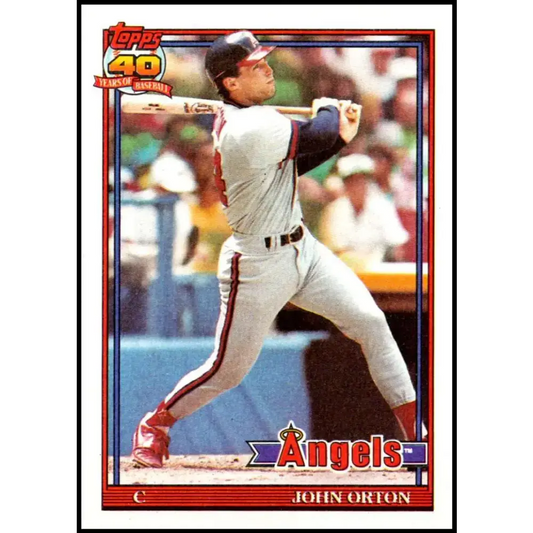 1991 Topps #176 John Orton NM-MT California Angels Baseball Card - Baseball Card Single