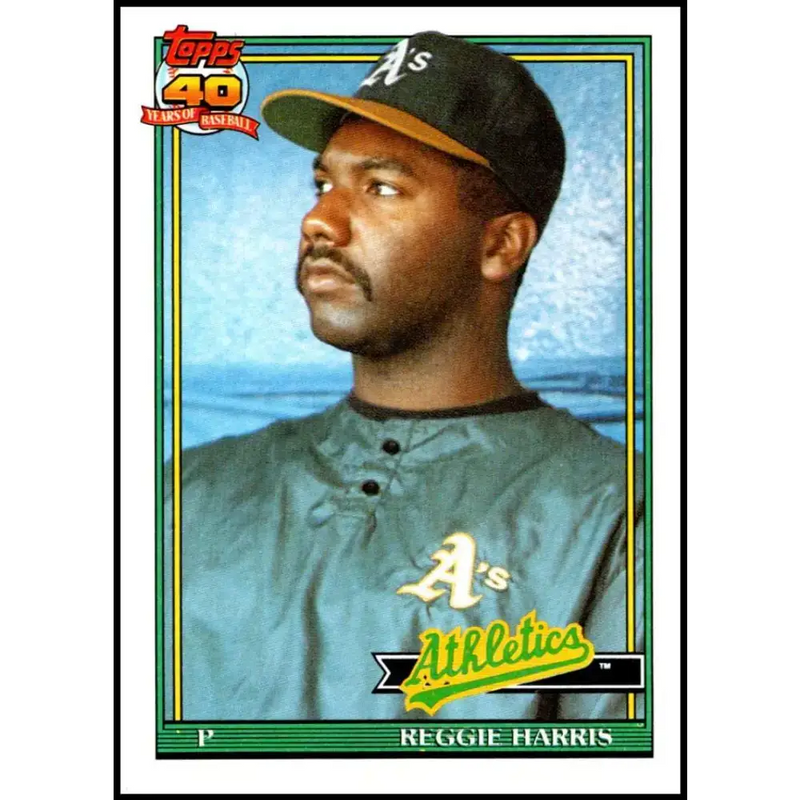 1991 Topps #177 Reggie Harris NM-MT Oakland Athletics Baseball Card - Baseball Card Single