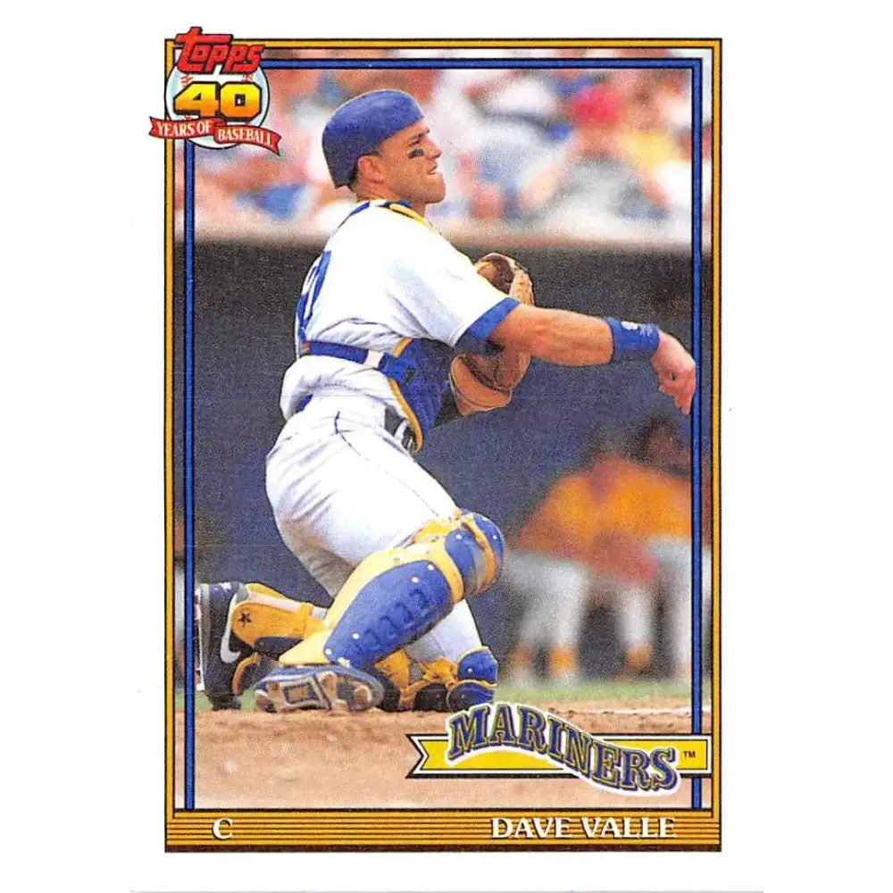 1991 Topps #178 Dave Valle NM-MT Seattle Mariners Baseball Card - Baseball Card Single