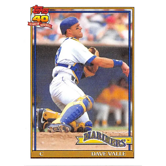 1991 Topps #178 Dave Valle NM-MT Seattle Mariners Baseball Card - Baseball Card Single