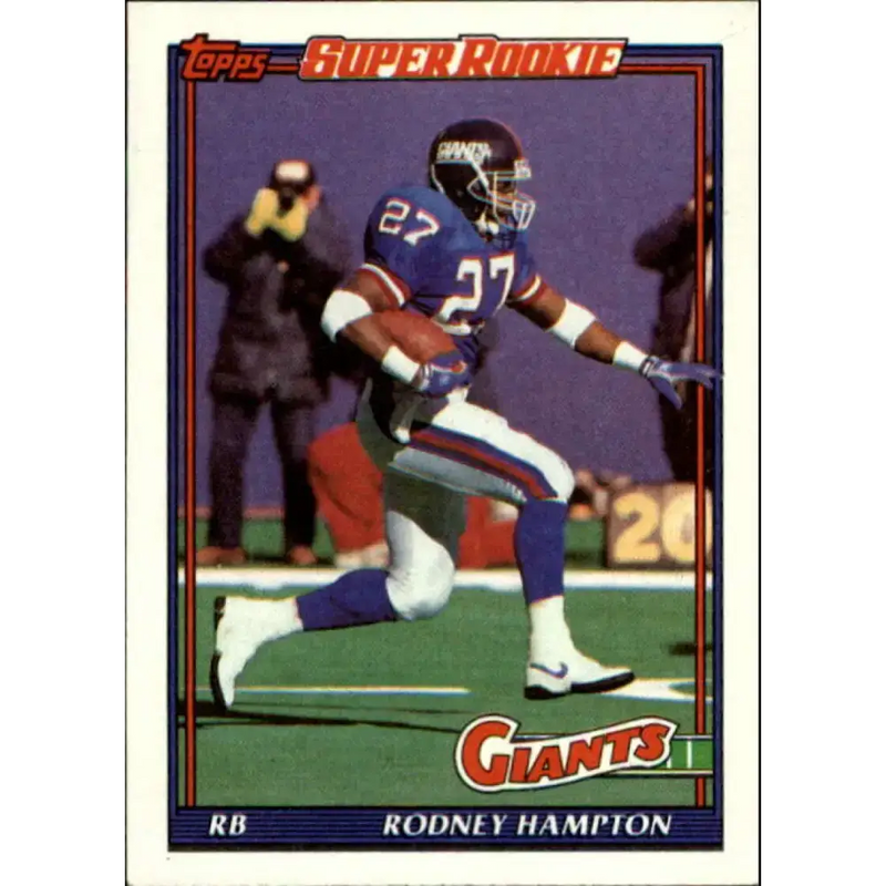 1991 Topps #18 Rodney Hampton NM-MT RC Rookie New York Giants Football Card