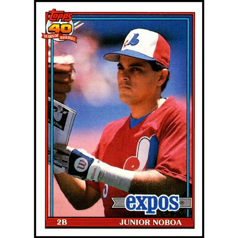 1991 Topps #182 Junior Noboa NM-MT Montreal Expos Baseball Card - Baseball Card Single