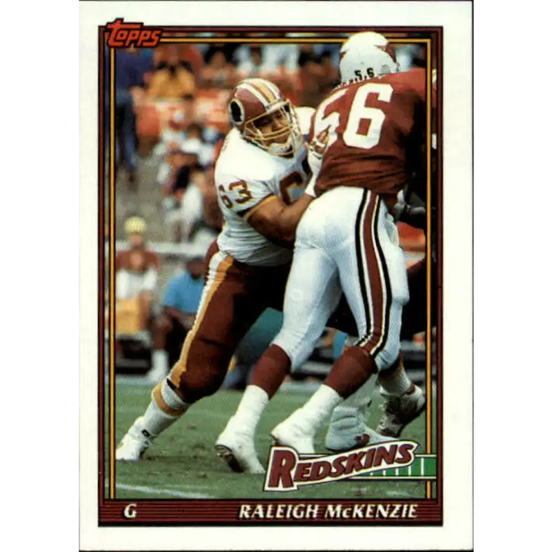 1991 Topps #183 Raleigh McKenzie NM-MT RC Rookie Washington Redskins Football Card - Football Card Single