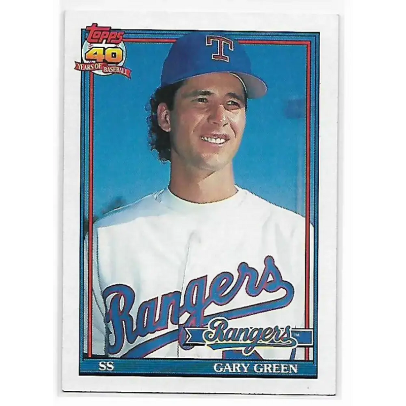 1991 Topps #184 Gary Green NM-MT Texas Rangers Baseball Card - Baseball Card Single