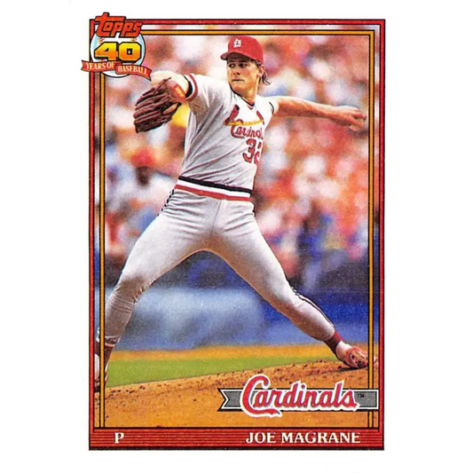 1991 Topps #185 Joe Magrane NM-MT St. Louis Cardinals Baseball Card - Baseball Card Single