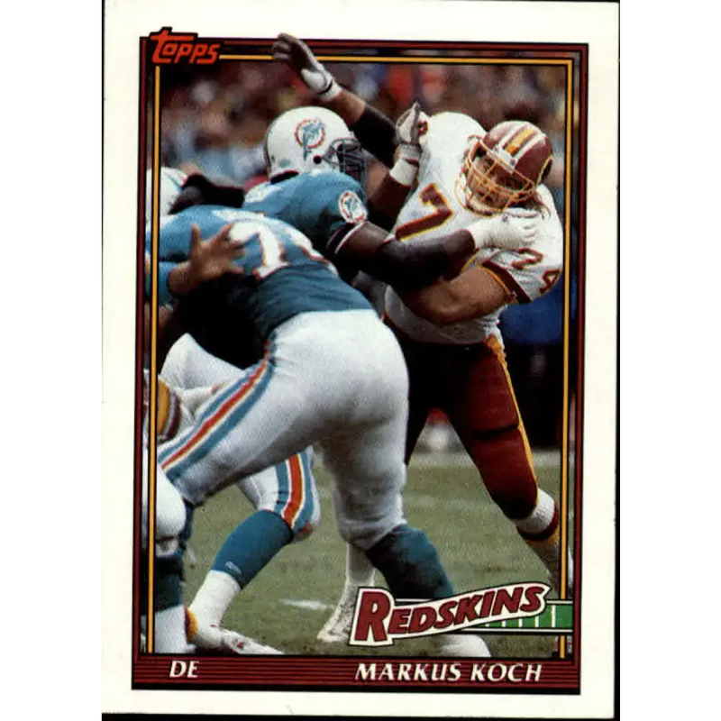 1991 Topps #186 Markus Koch NM-MT Washington Redskins Football Card - Football Card Single