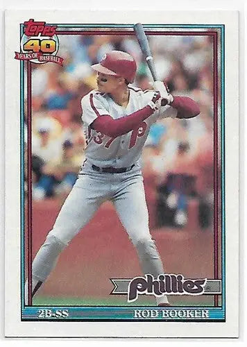 1991 Topps #186 Rod Booker NM-MT Phillies - Baseball Card Single