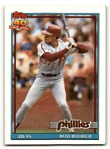 1991 Topps Rod Booker Philadelphia Phillies baseball card, EX/N condition