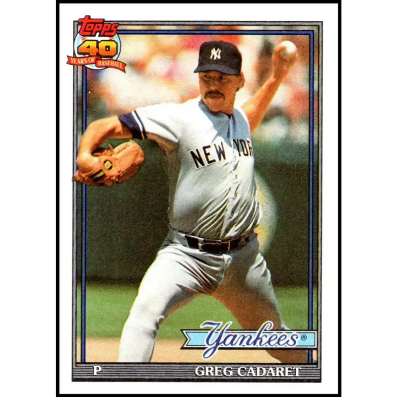 1991 Topps #187 Greg Cadaret NM-MT New York Yankees Baseball Card - Baseball Card Single