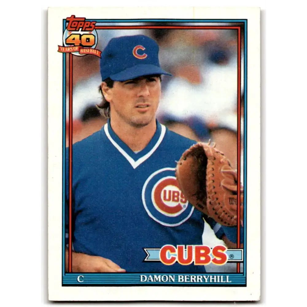 1991 Topps #188 Damon Berryhill NM-MT Chicago Cubs Baseball Card - Baseball Card Single
