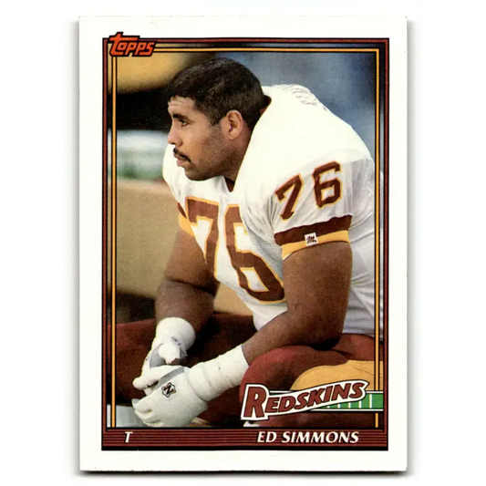 1991 Topps #188 Ed Simmons NM-MT Washington Redskins Football Card - Football Card Single