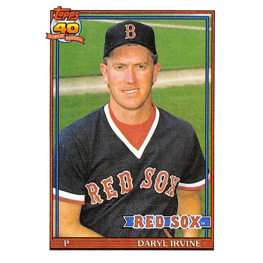1991 Topps #189 Daryl Irvine NM-MT RC Rookie Boston Red Sox Baseball Card - Baseball Card Single