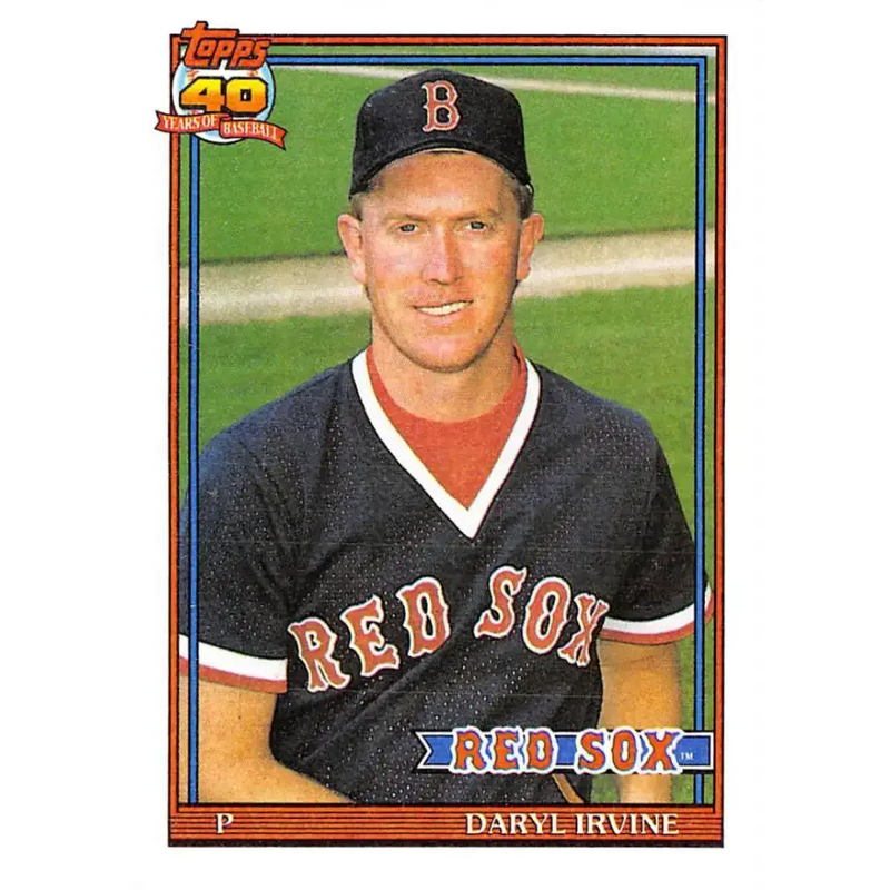 1991 Topps #189 Daryl Irvine NM-MT RC Rookie Boston Red Sox Baseball Card - Baseball Card Single