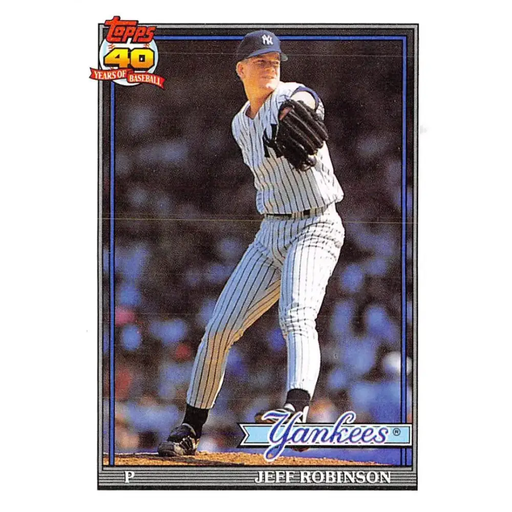 1991 Topps #19 Jeff Robinson NM-MT New York Yankees Baseball Card - Baseball Card Single
