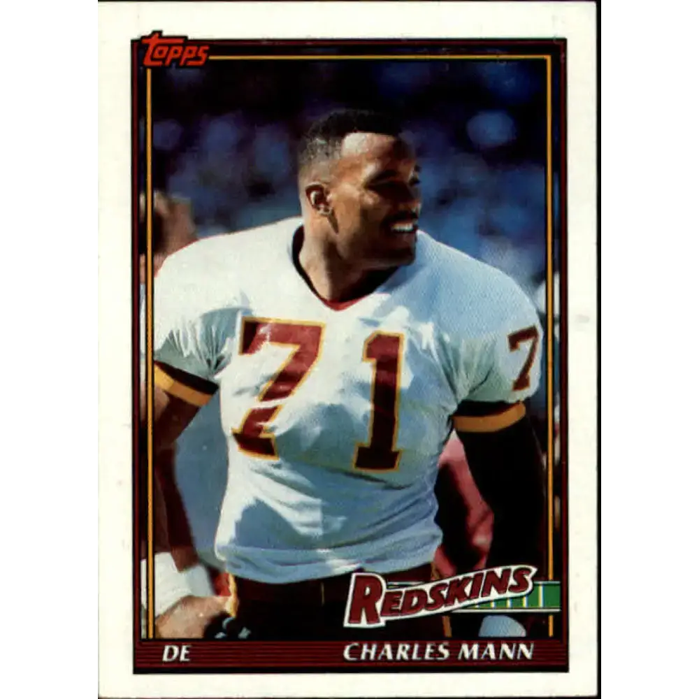 1991 Topps #190 Charles Mann NM-MT Washington Redskins Football Card - Football Card Single
