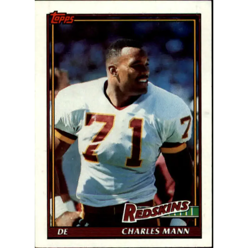 1991 Topps #190 Charles Mann NM-MT Washington Redskins Football Card - Football Card Single