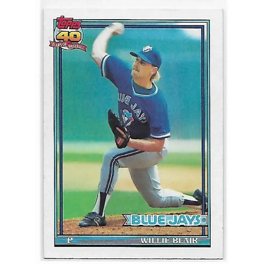 1991 Topps #191 Willie Blair NM-MT Toronto Blue Jays Baseball Card - Baseball Card Single