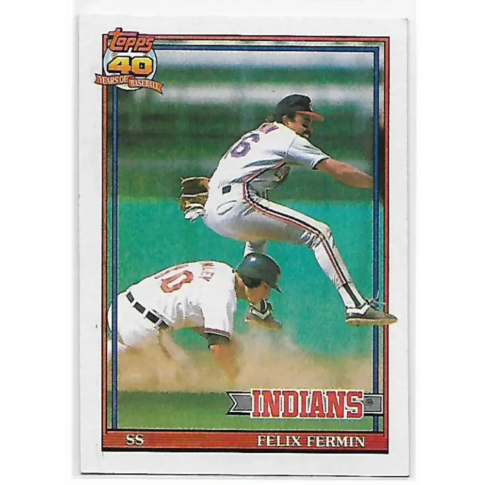 1991 Topps #193 Felix Fermin NM-MT Cleveland Indians Baseball Card - Baseball Card Single