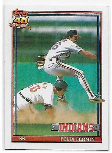 1991 Topps #193 Felix Fermin NM-MT Indians - Baseball Card Single