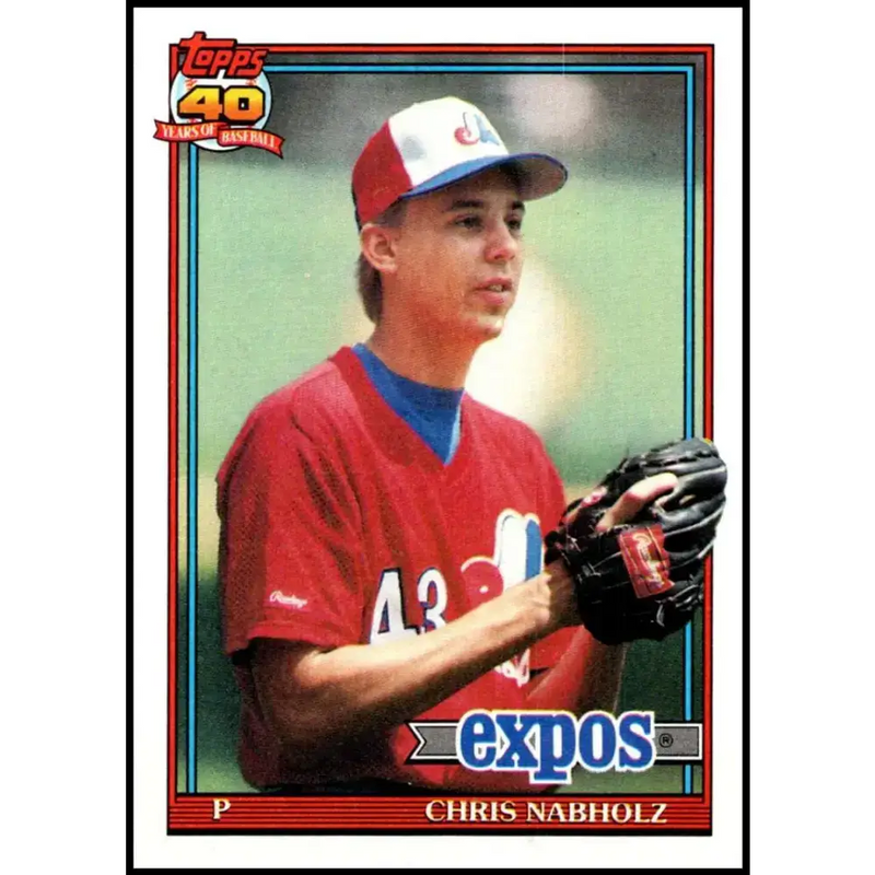 1991 Topps #197 Chris Nabholz NM-MT Montreal Expos Baseball Card - Baseball Card Single