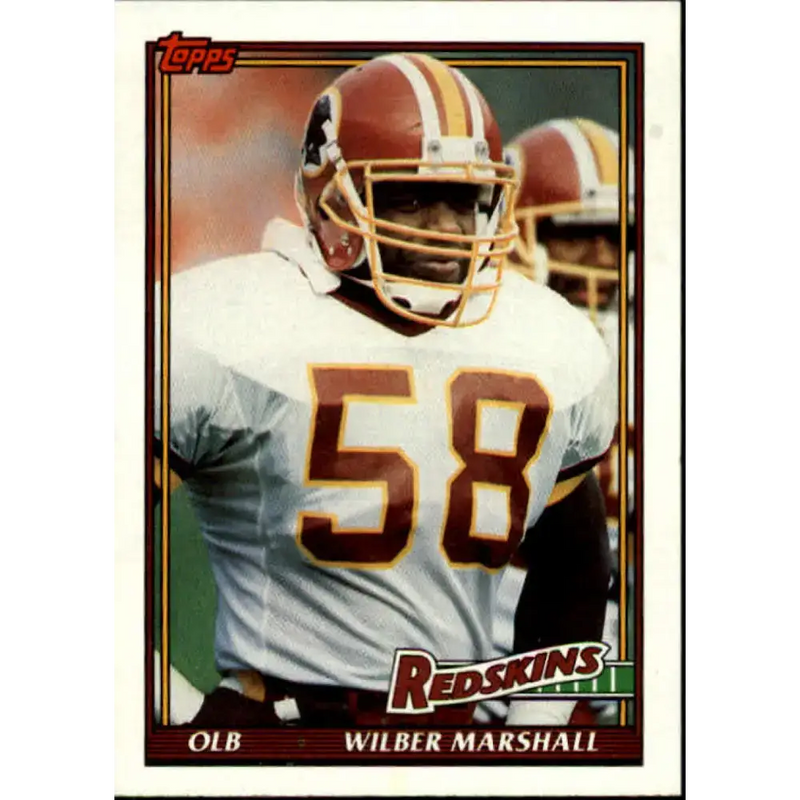 1991 Topps #197 Wilber Marshall NM-MT Washington Redskins Football Card - Football Card Single