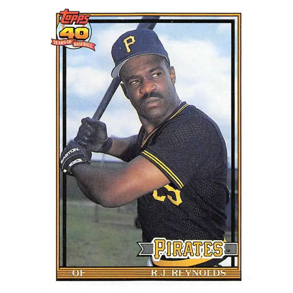1991 Topps #198 R.J. Reynolds NM-MT Pittsburgh Pirates Baseball Card - Baseball Card Single