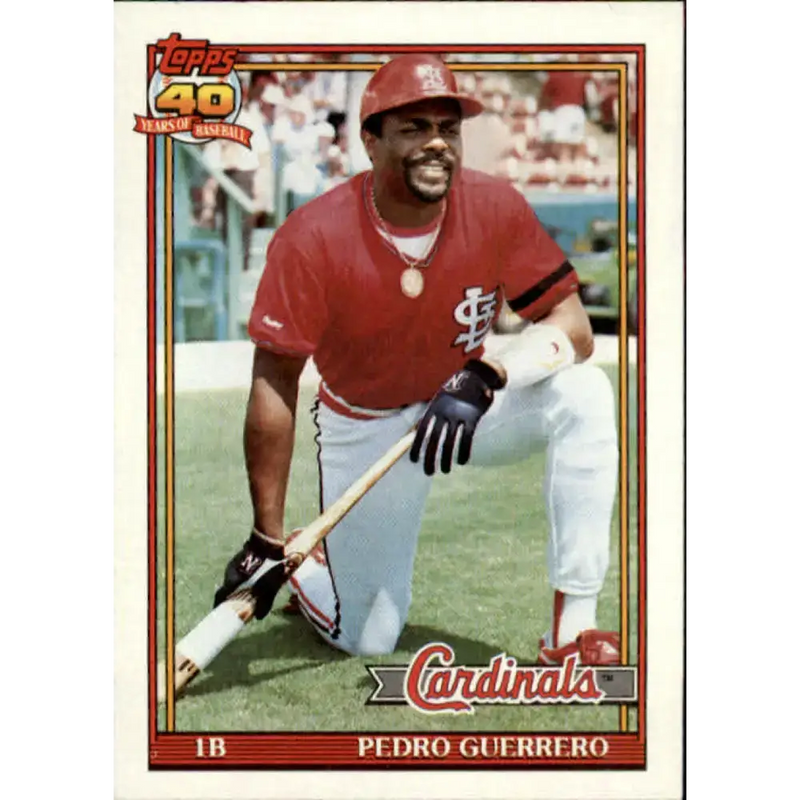 1991 Topps #20 Pedro Guerrero NM-MT St. Louis Cardinals Baseball Card - Baseball Card Single
