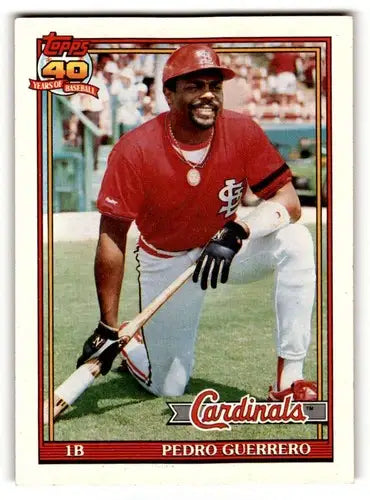 1991 Topps #20 Pedro Guerrero St. Louis Cardinals Baseball Cards ID:53062 - Baseball Card Single